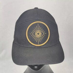 Black Richardson 7 panel Style 257 Strap Back Eye Patch